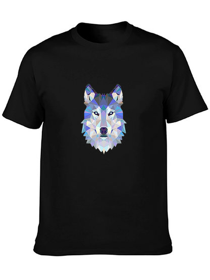 Geometric Wolf Graphic Tee - Modern Animal Design