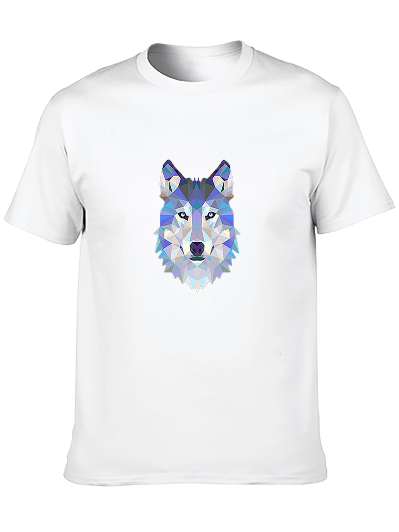Geometric Wolf Graphic Tee - Modern Animal Design
