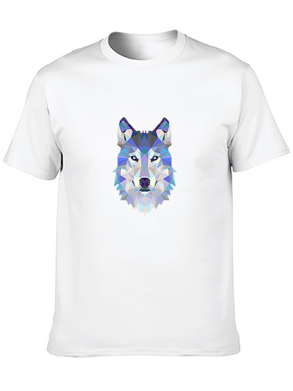 Geometric Wolf Graphic Tee - Modern Animal Design