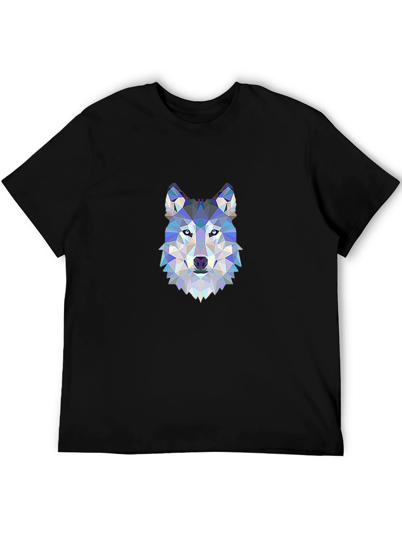Geometric Wolf Graphic Tee - Modern Animal Design