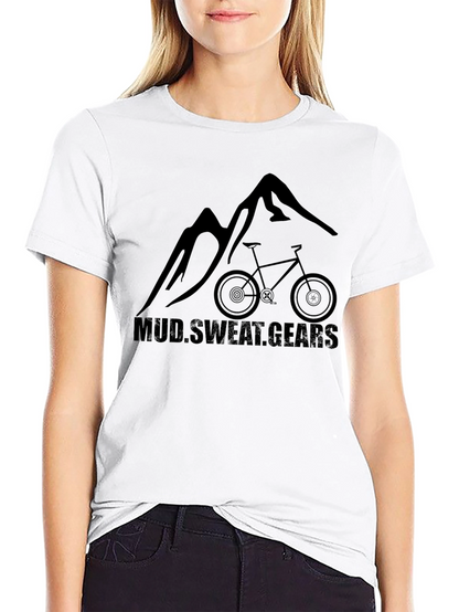 Mountain Biking T-Shirt - Mud Sweat Gears Black Tee