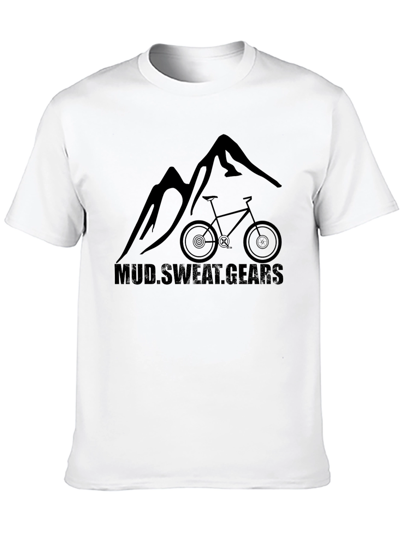 Mountain Biking T-Shirt - Mud Sweat Gears Black Tee