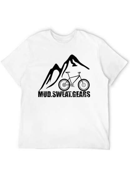 Mountain Biking T-Shirt - Mud Sweat Gears Black Tee