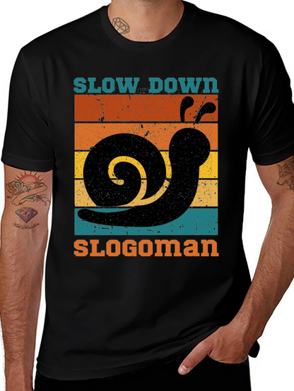 Retro Slow Down Slogoman Snail T-Shirt