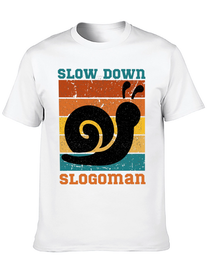 Retro Slow Down Slogoman Snail T-Shirt