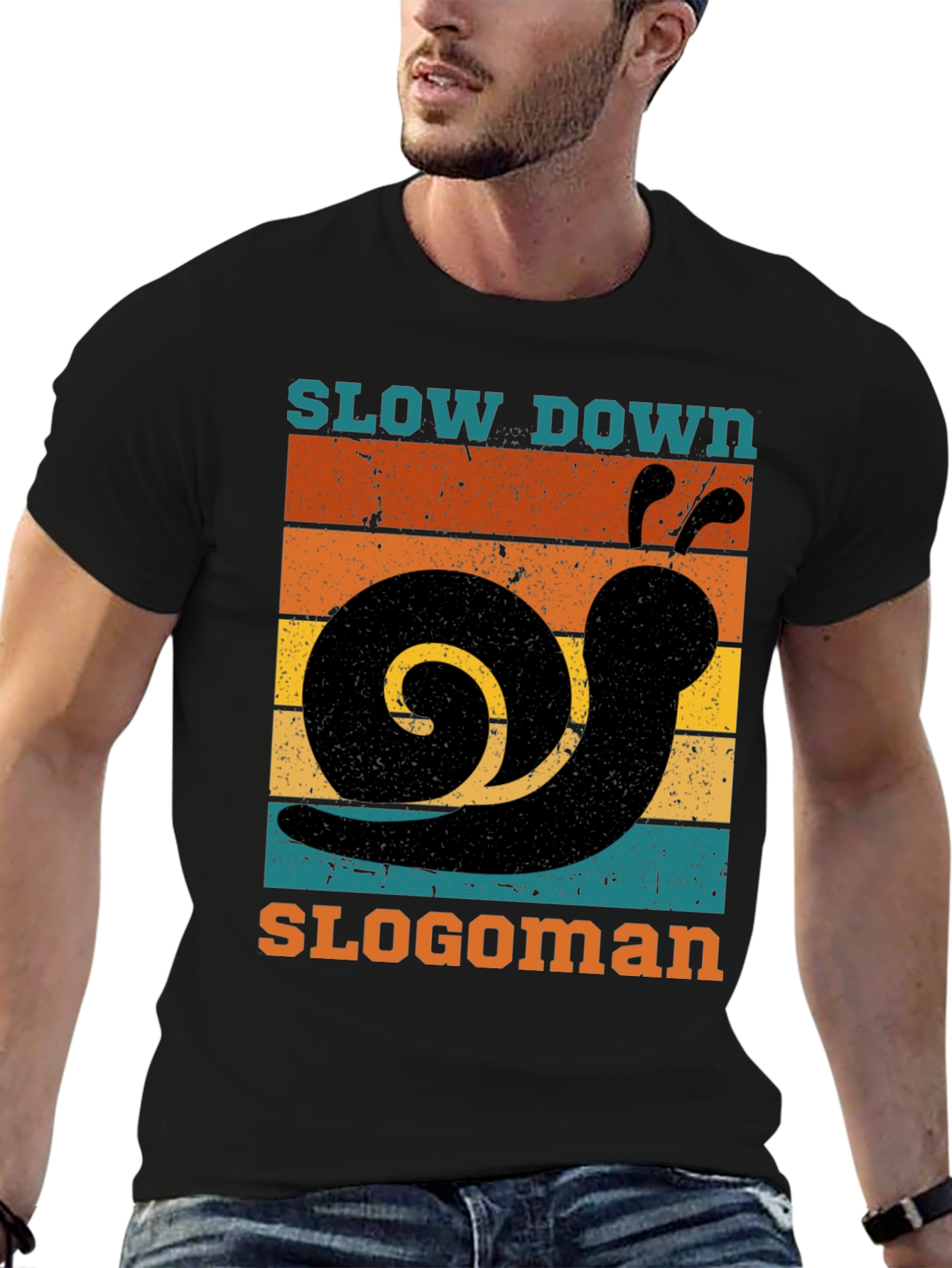 Retro Slow Down Slogoman Snail T-Shirt