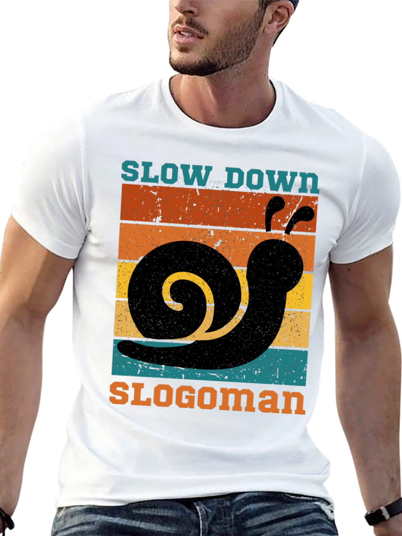 Retro Slow Down Slogoman Snail T-Shirt