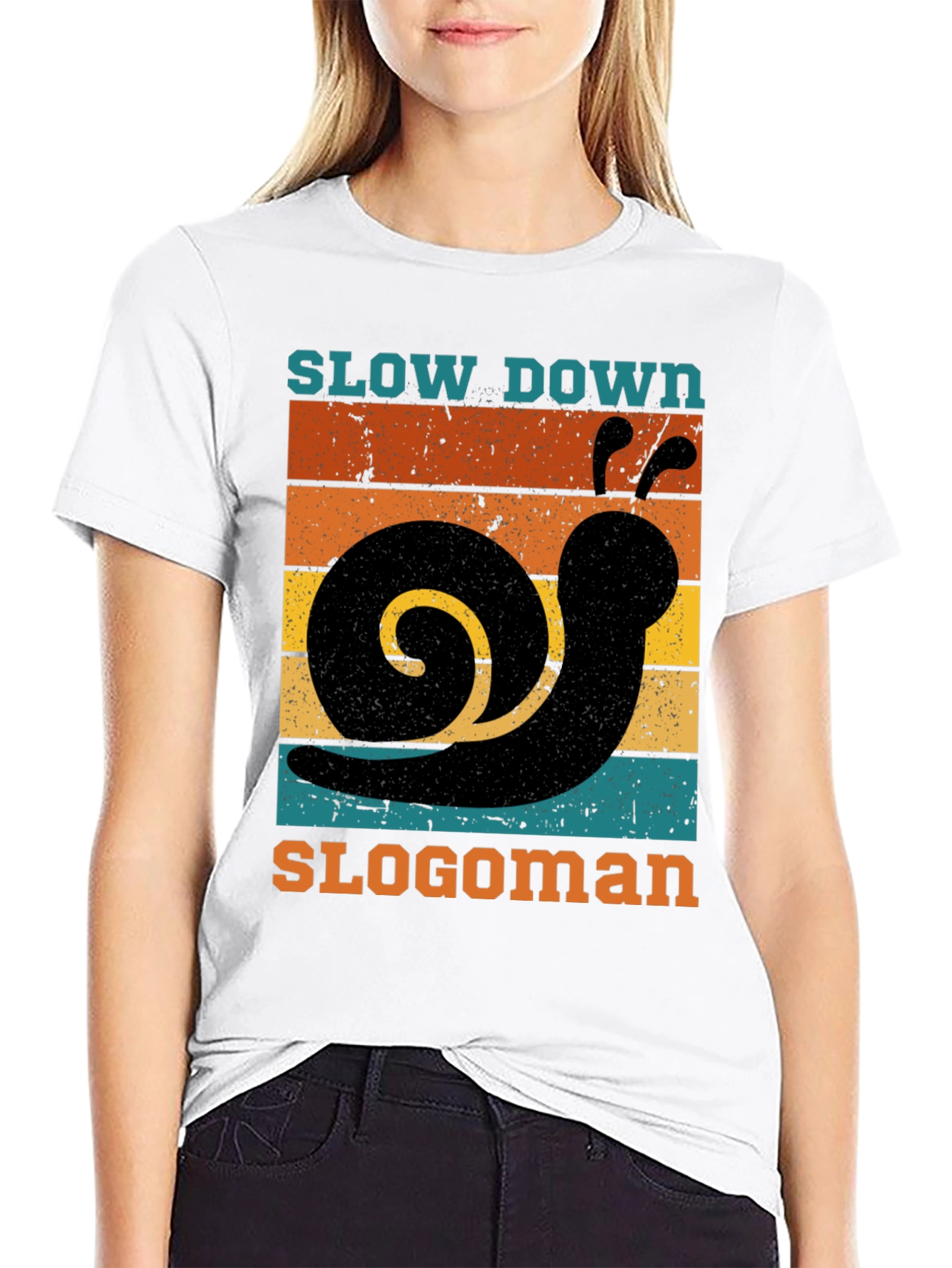 Retro Slow Down Slogoman Snail T-Shirt