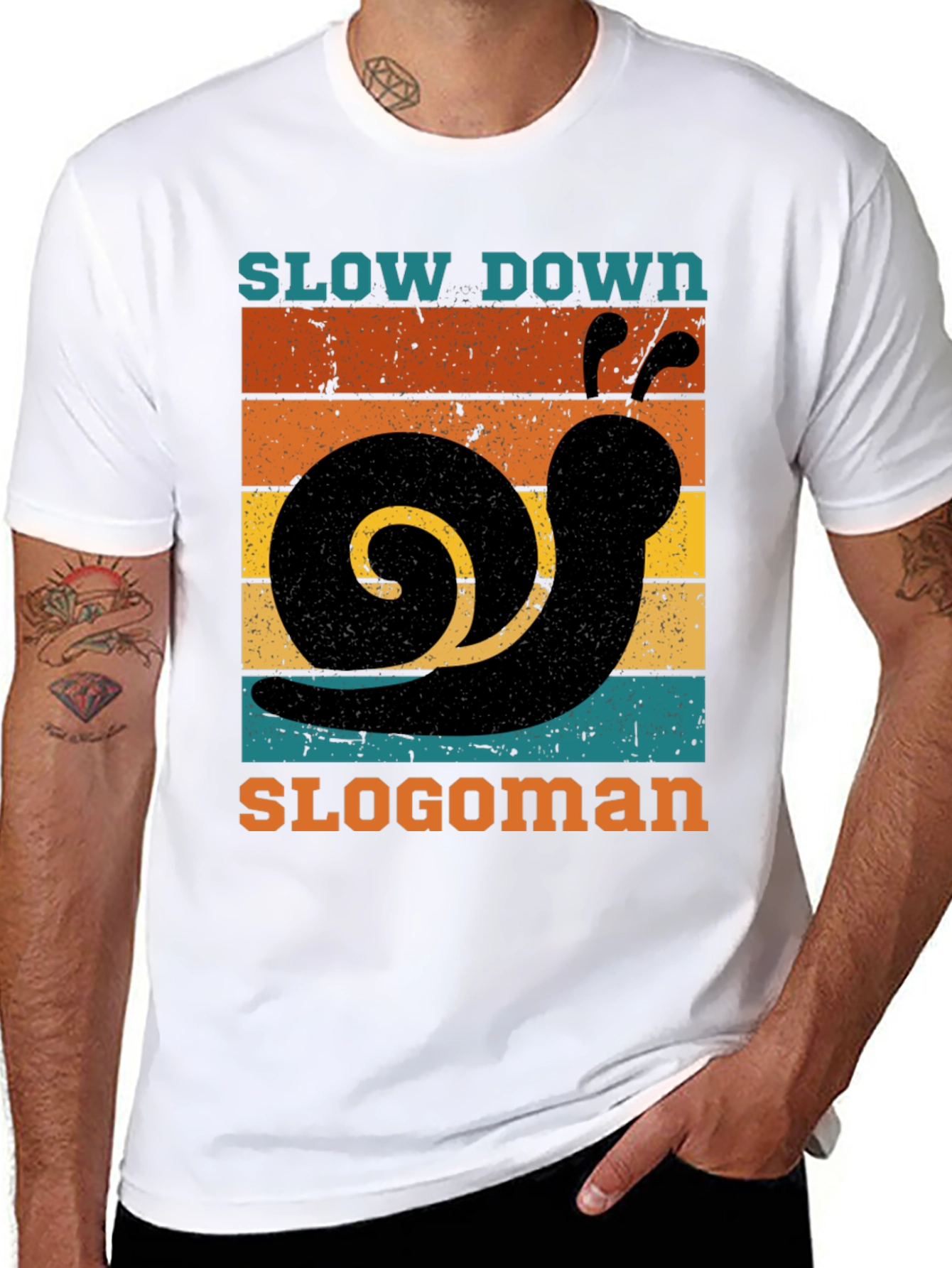 Retro Slow Down Slogoman Snail T-Shirt