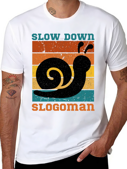 Retro Slow Down Slogoman Snail T-Shirt