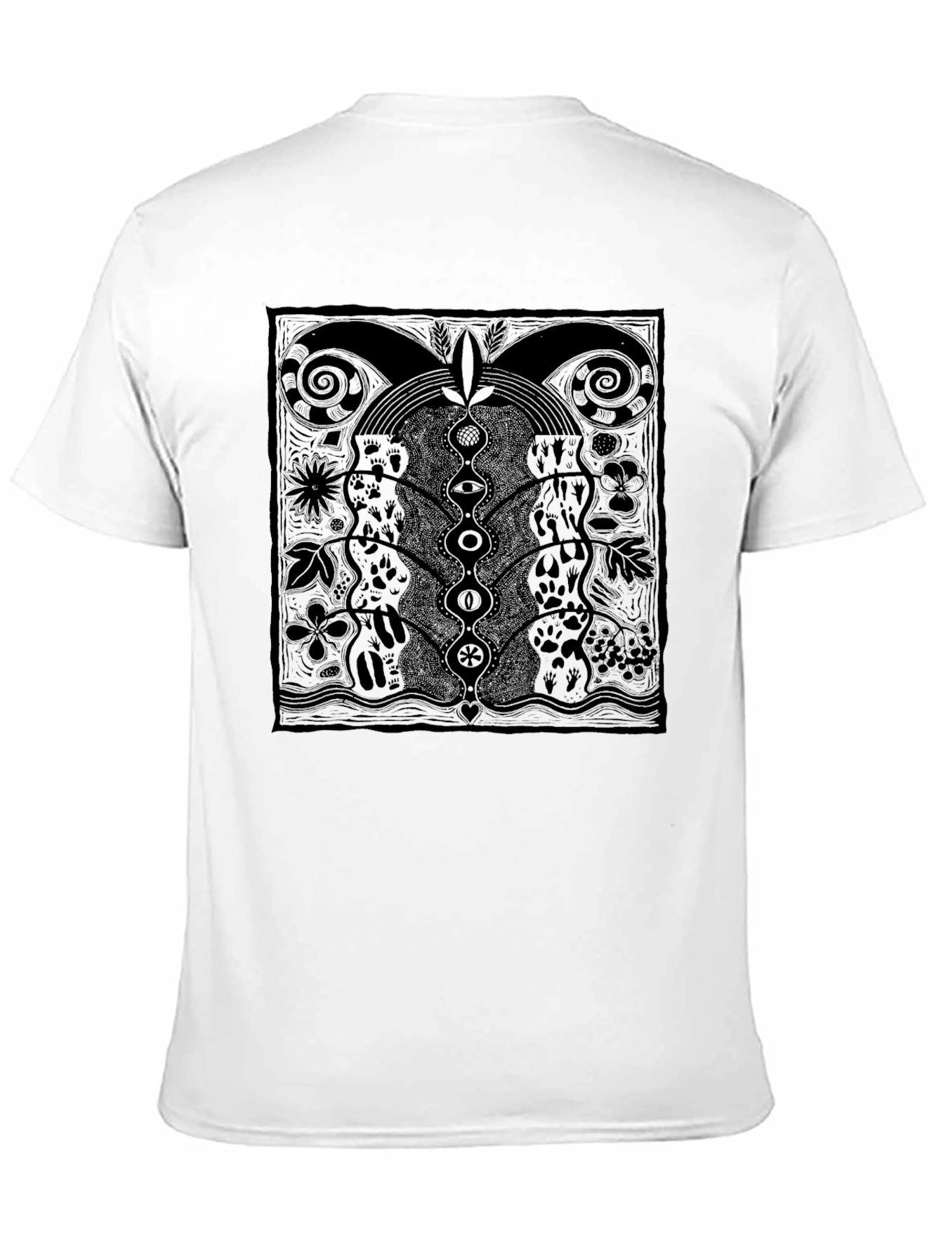 Unique Graphic Print Tee - Black Cotton Comfort