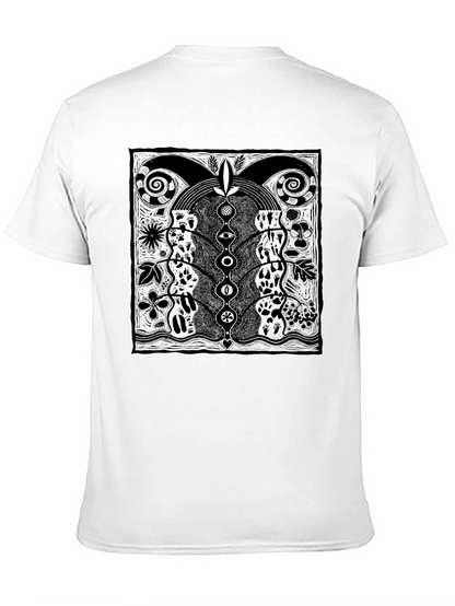 Unique Graphic Print Tee - Black Cotton Comfort