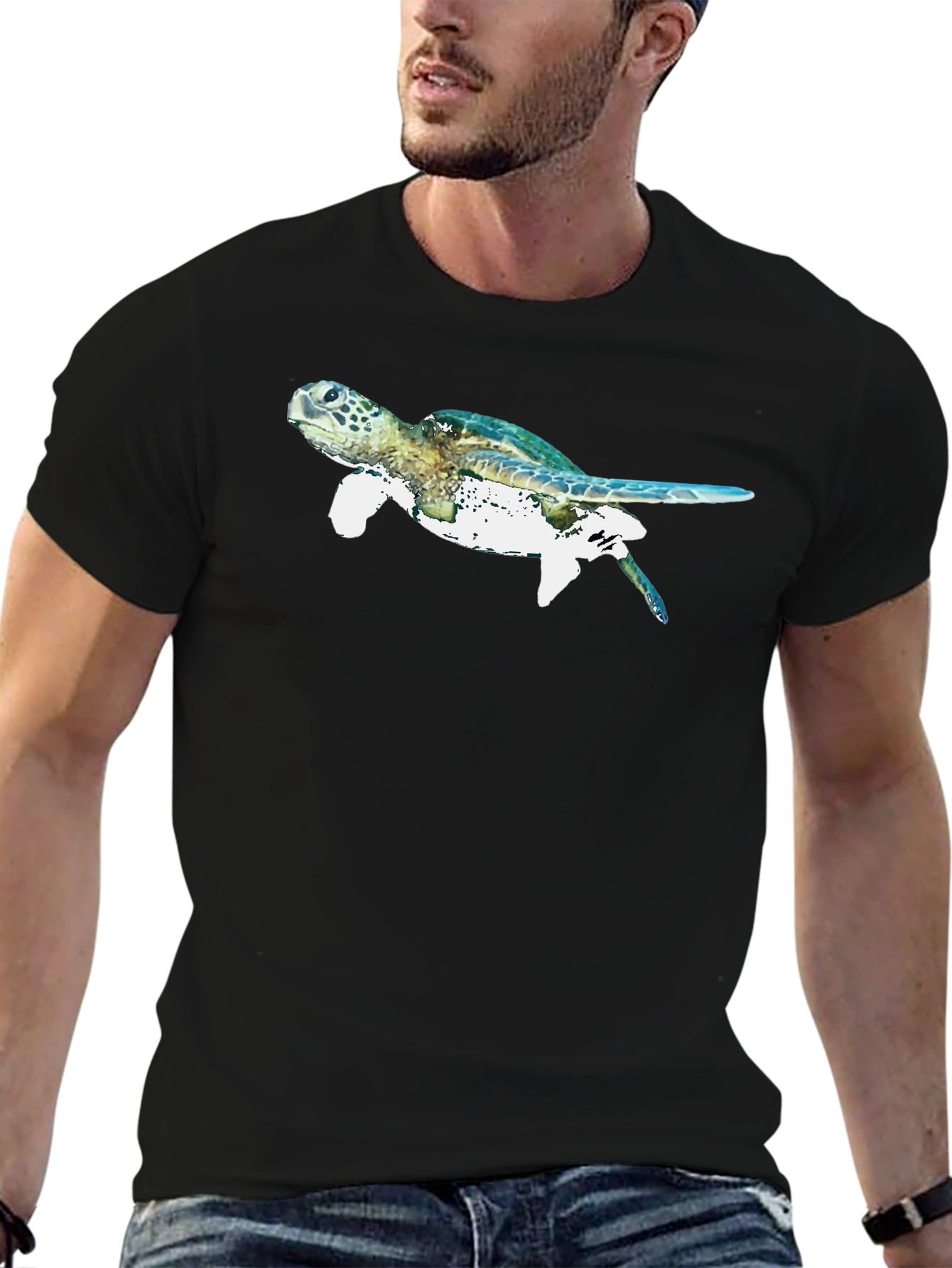 Sea Turtle Graphic Black T-Shirt