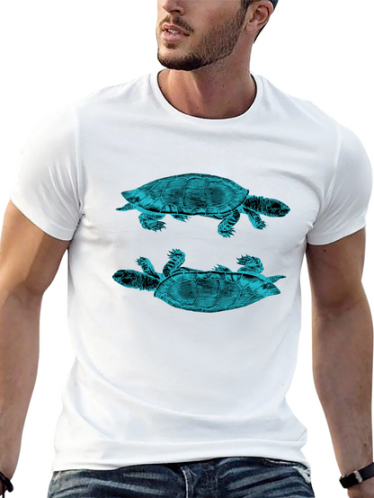 Turtle Graphic Print Crew Neck T-Shirt