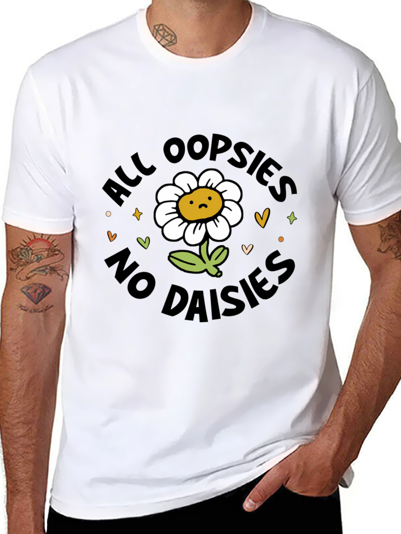 All Oopsies No Daisies T-Shirt - Black Graphic Tee