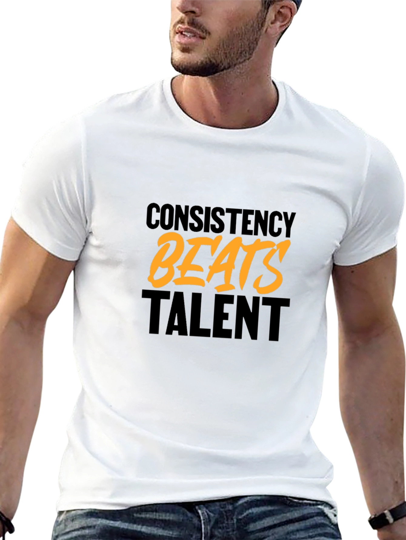 Consistency Beats Talent Black Graphic T-Shirt