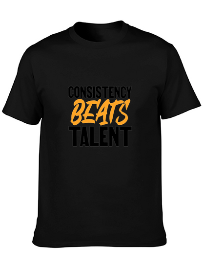 Consistency Beats Talent Black Graphic T-Shirt