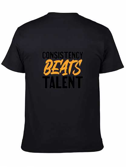 Consistency Beats Talent Black Graphic T-Shirt