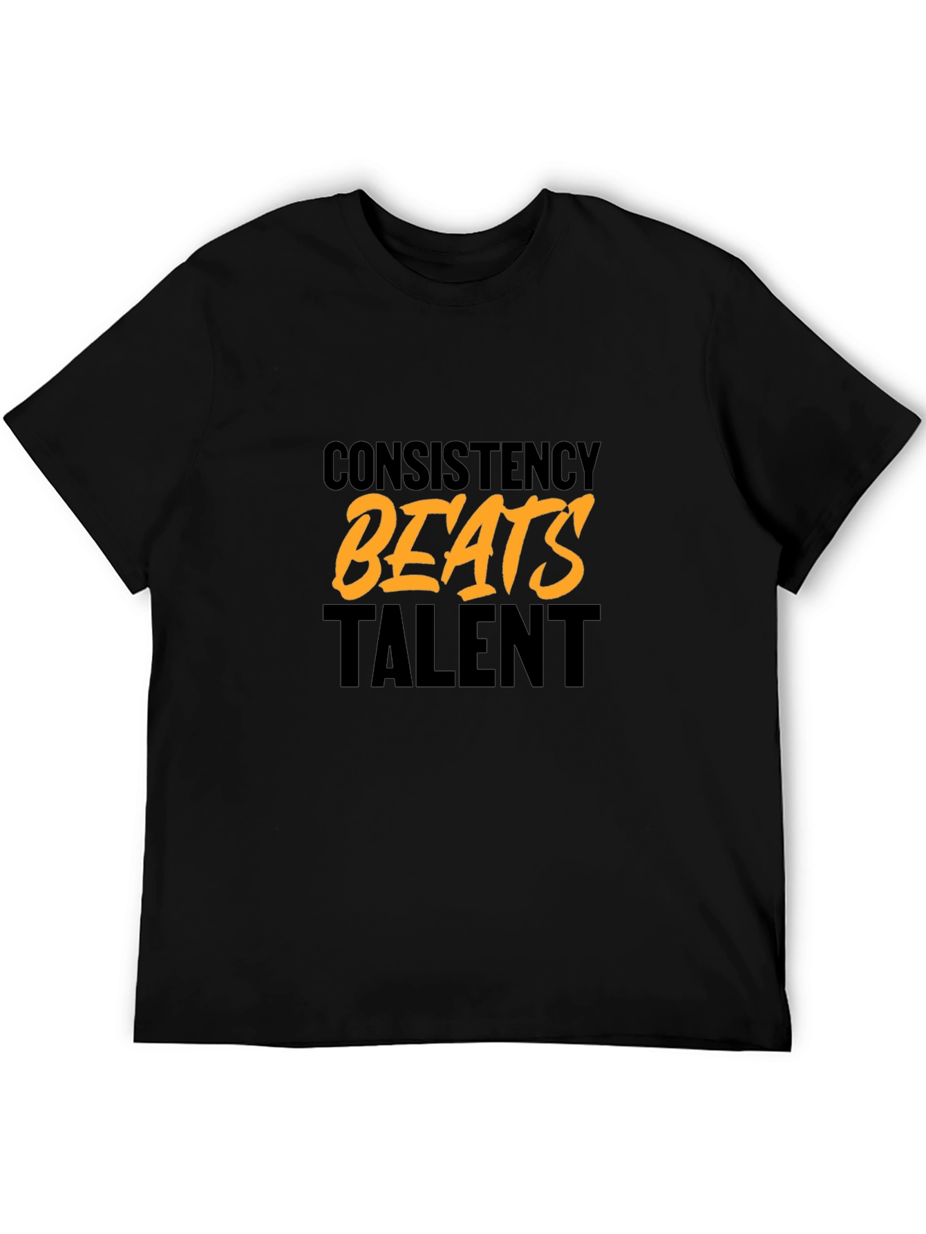 Consistency Beats Talent Black Graphic T-Shirt