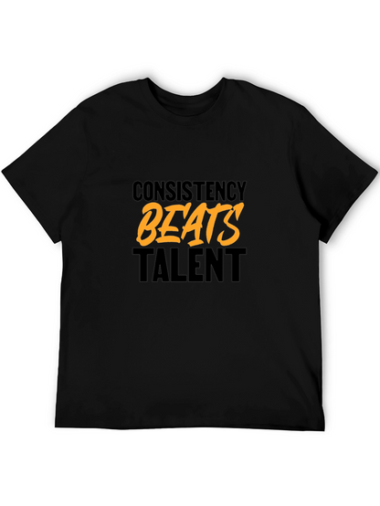 Consistency Beats Talent Black Graphic T-Shirt
