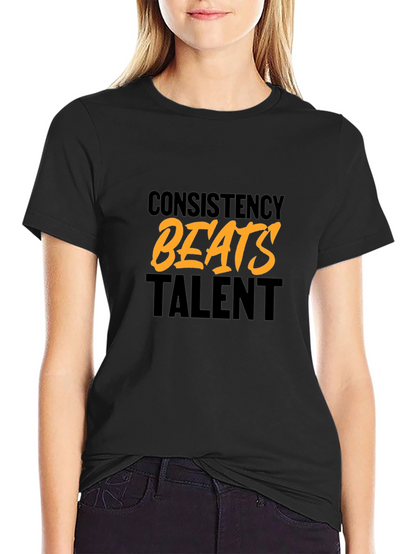 Consistency Beats Talent Black Graphic T-Shirt