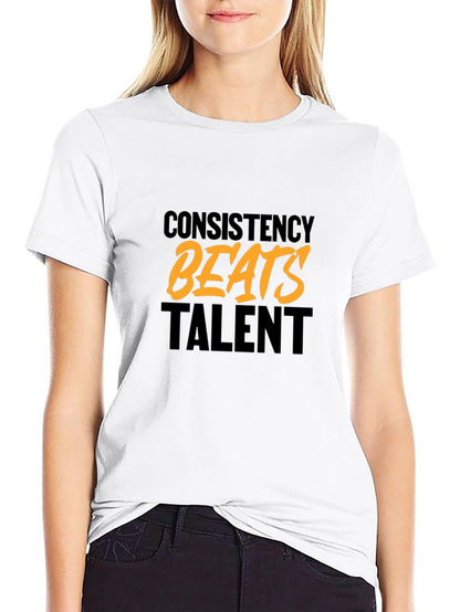 Consistency Beats Talent Black Graphic T-Shirt