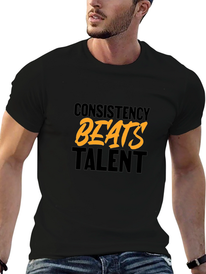 Consistency Beats Talent Black Graphic T-Shirt