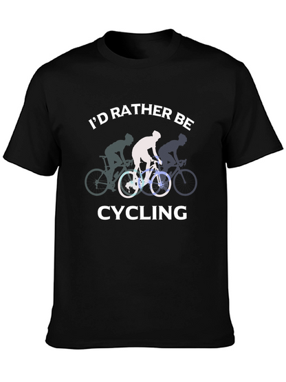 Id Rather Be Cycling Black T-Shirt