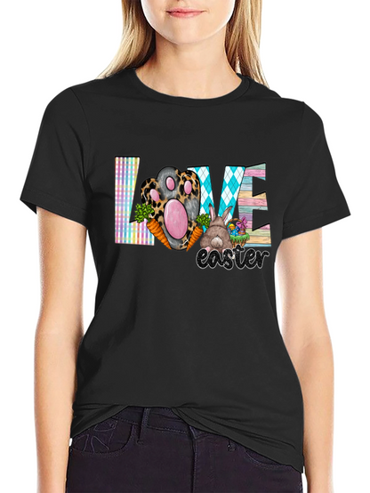 Easter Love T-Shirt Cute Bunny Paw Graphic Tee