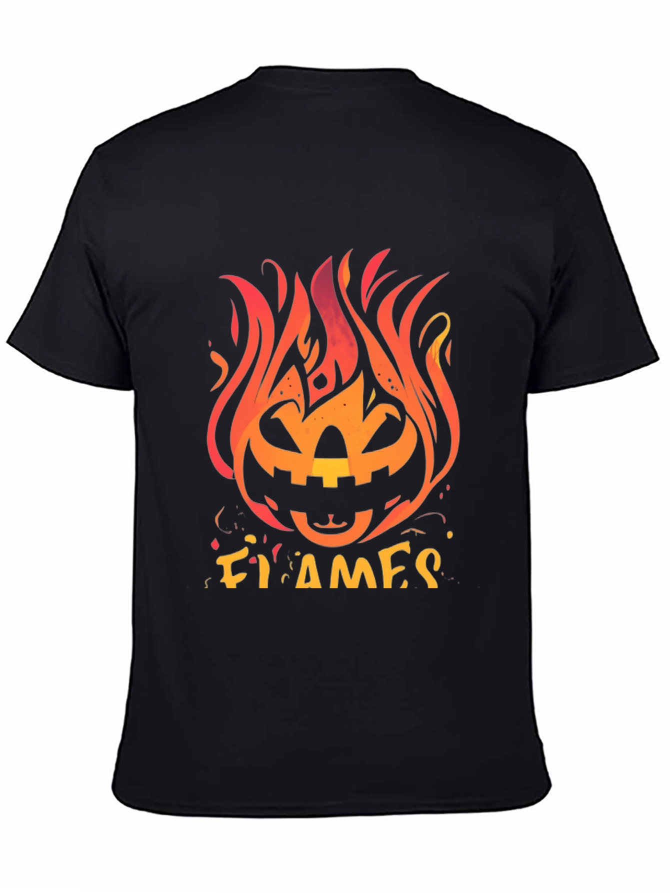 Fiery Pumpkin Halloween Graphic Tee