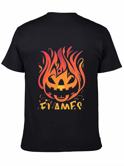 Fiery Pumpkin Halloween Graphic Tee