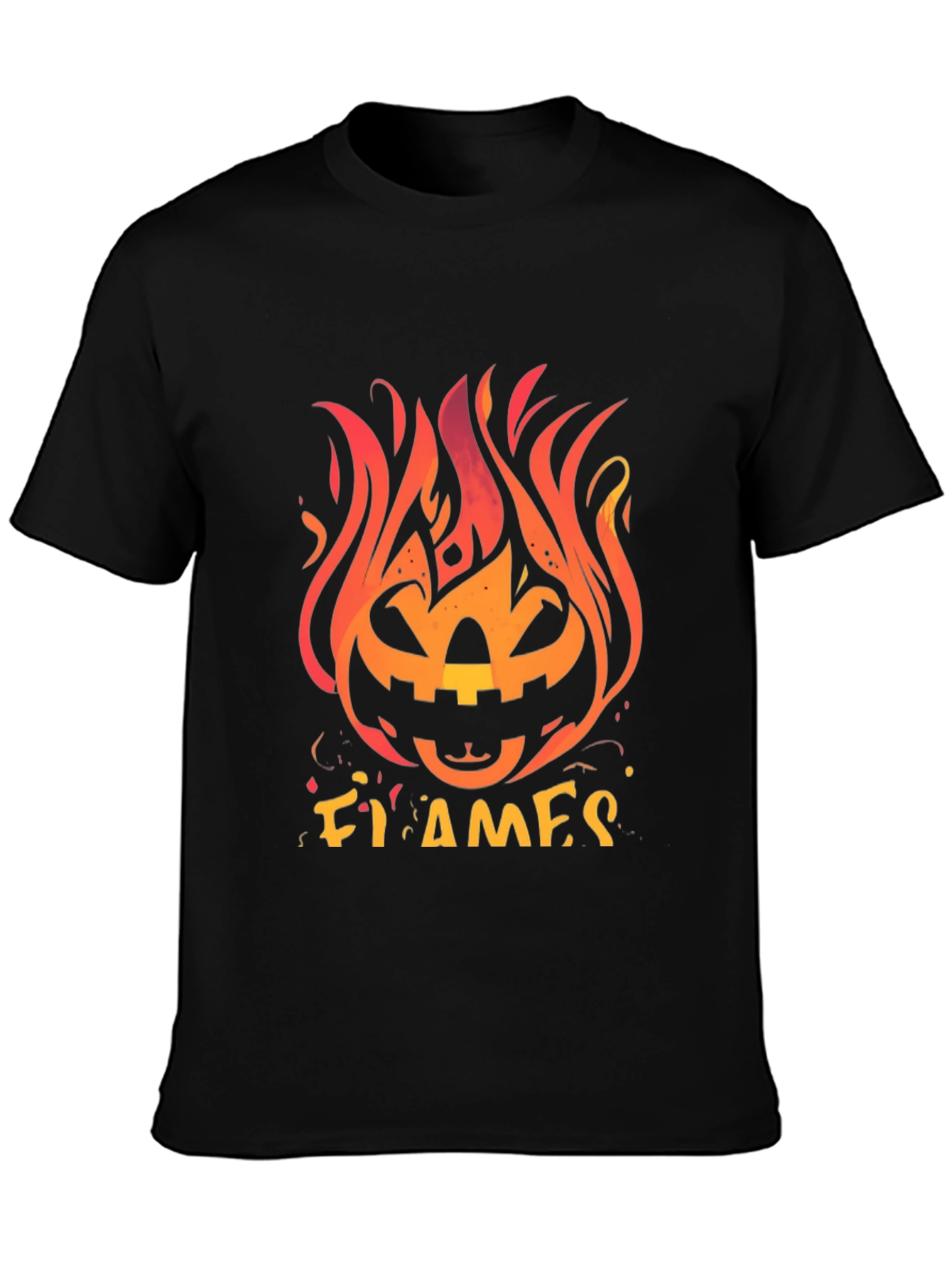 Fiery Pumpkin Halloween Graphic Tee