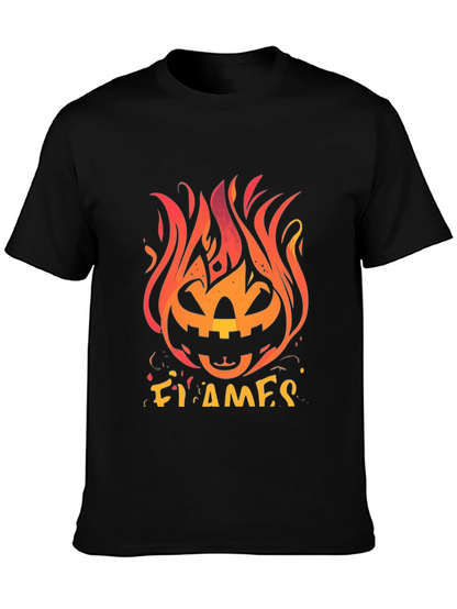Fiery Pumpkin Halloween Graphic Tee