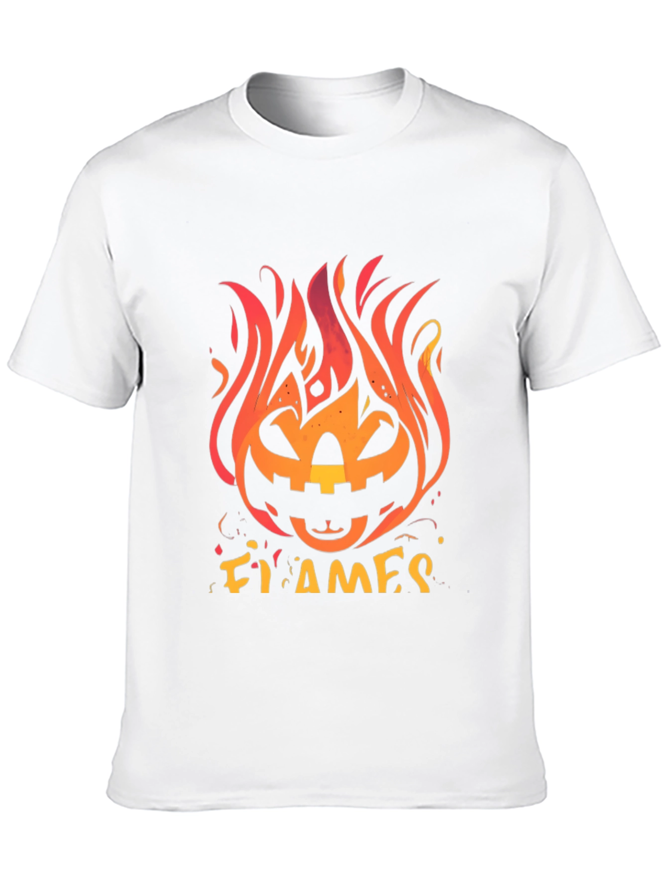 Fiery Pumpkin Halloween Graphic Tee