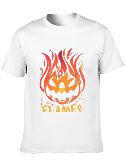 Fiery Pumpkin Halloween Graphic Tee