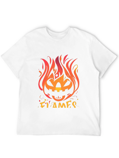 Fiery Pumpkin Halloween Graphic Tee