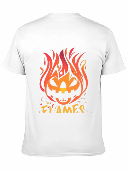 Fiery Pumpkin Halloween Graphic Tee