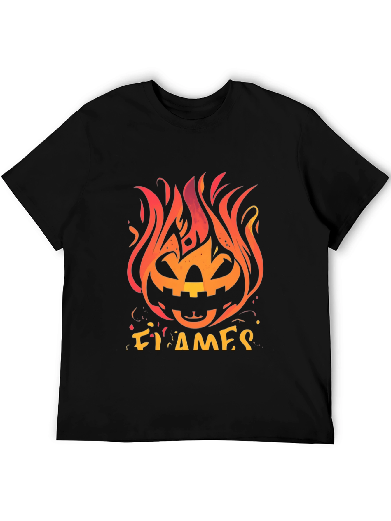 Fiery Pumpkin Halloween Graphic Tee