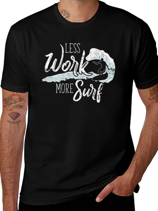Less Work More Surf Graphic Tee - Black
