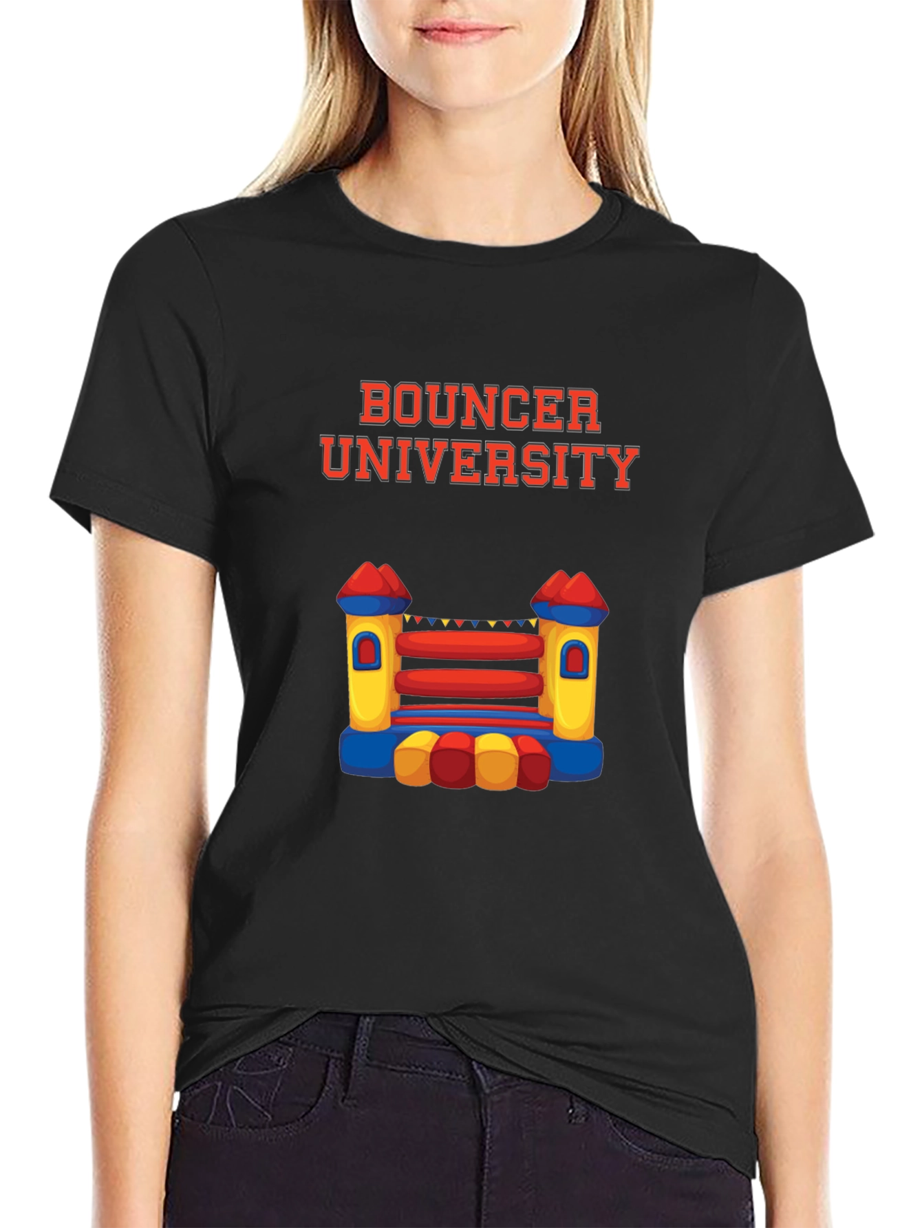 Bouncer University Black Graphic Tee