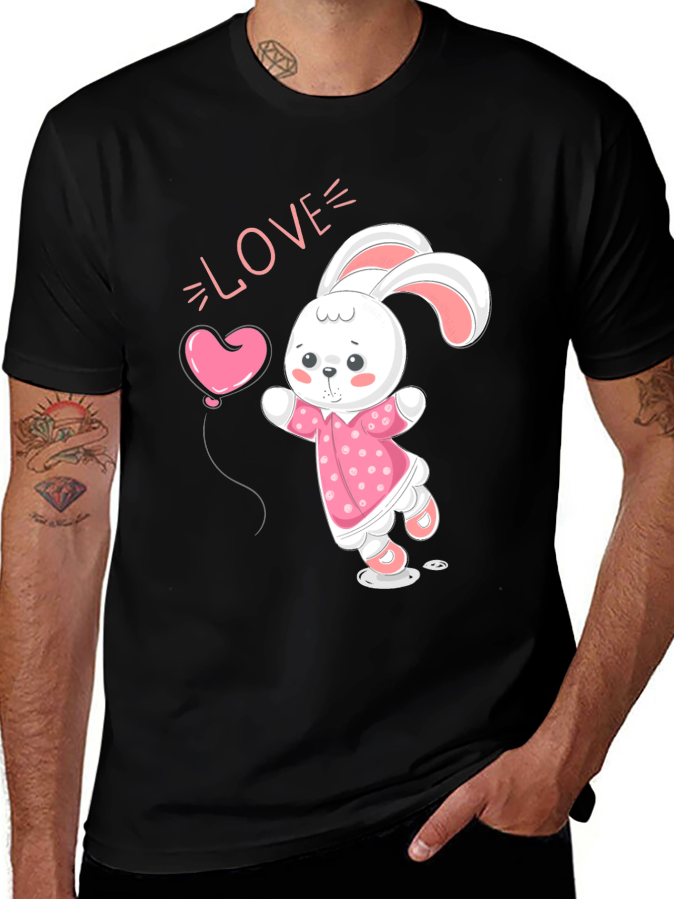 Cute Bunny Love Graphic T-Shirt