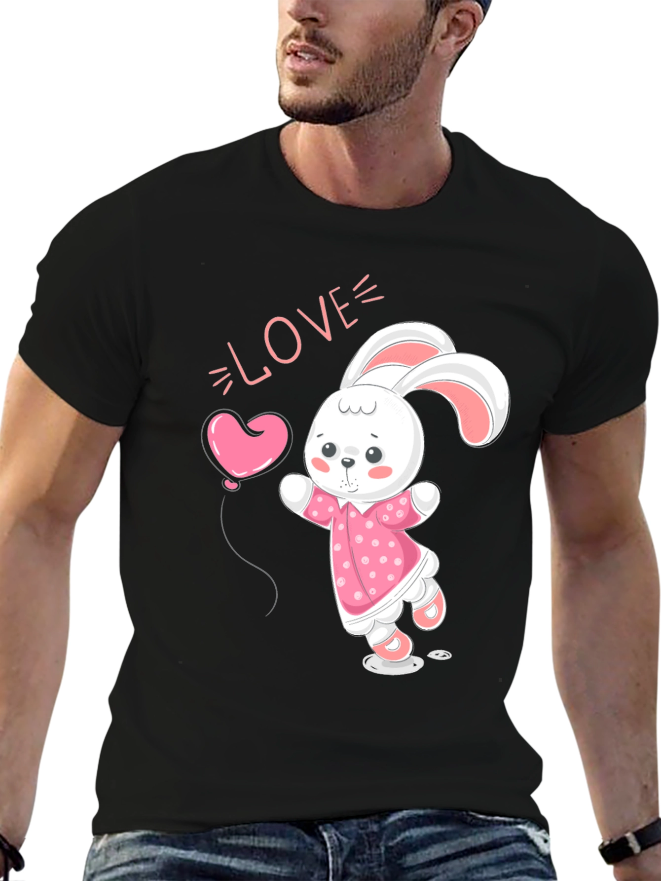 Cute Bunny Love Graphic T-Shirt