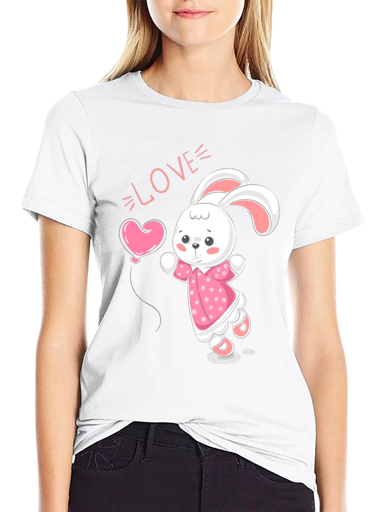 Cute Bunny Love Graphic T-Shirt