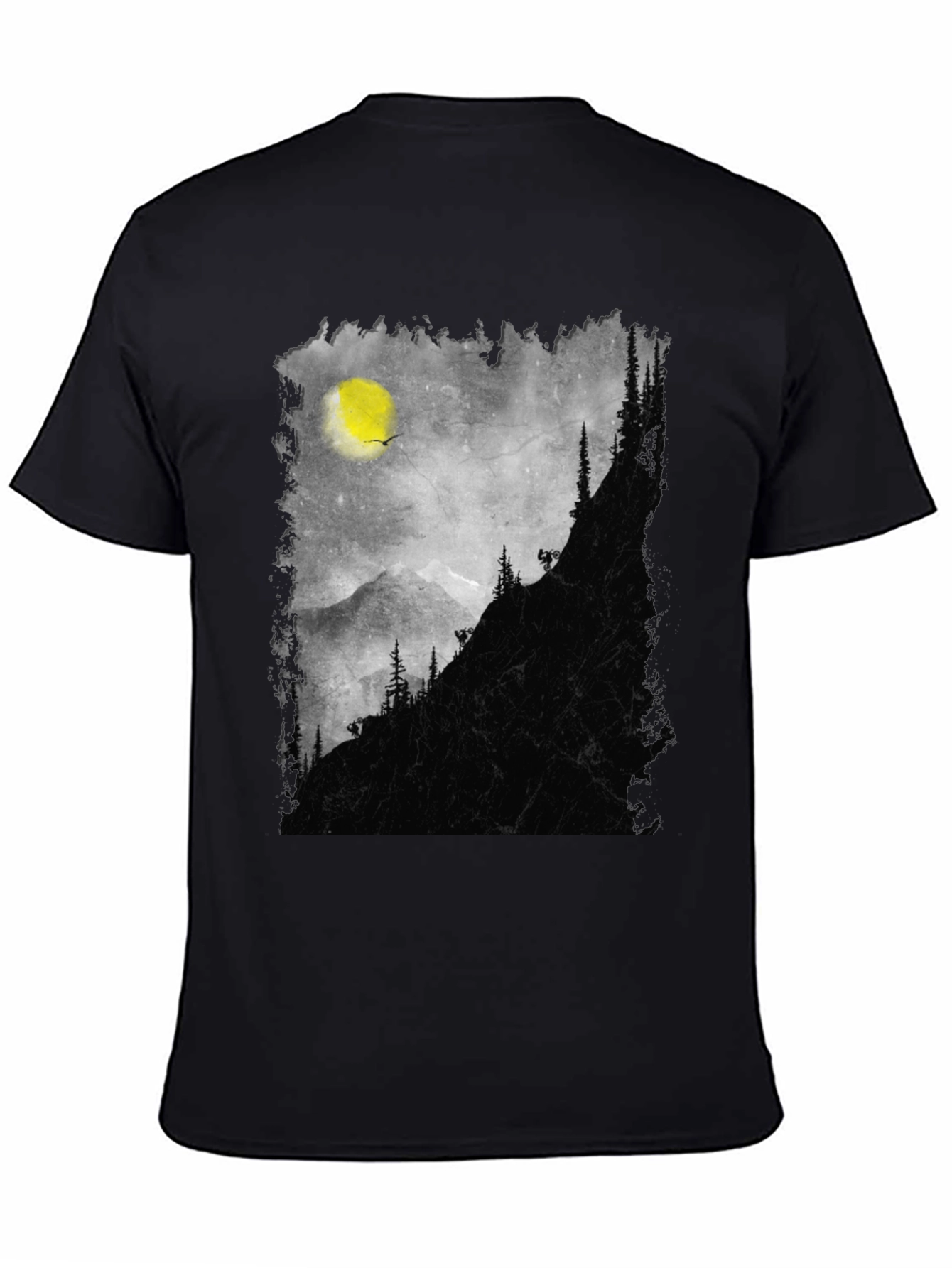 Mountainscape Graphic Tee - Black Cotton Blend