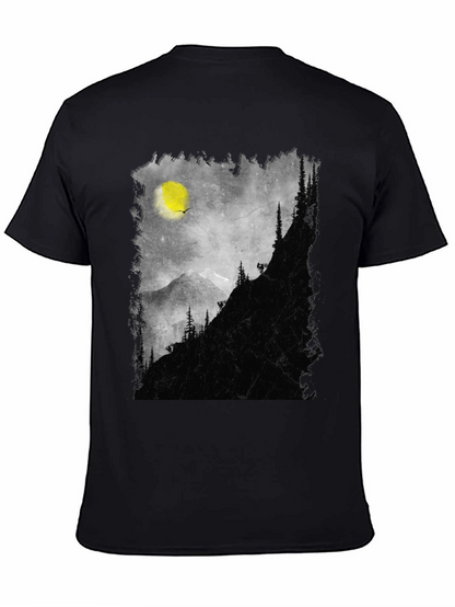 Mountainscape Graphic Tee - Black Cotton Blend