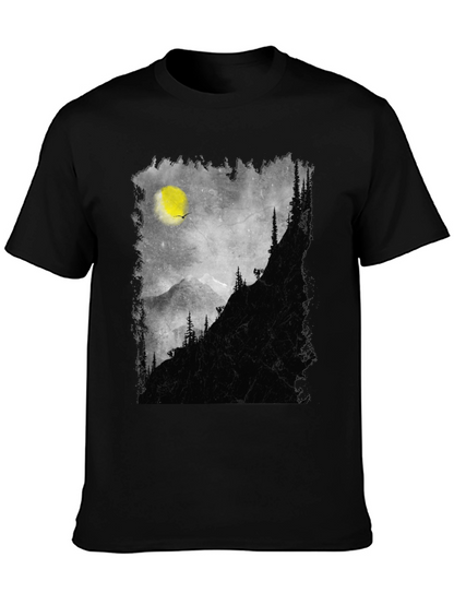 Mountainscape Graphic Tee - Black Cotton Blend