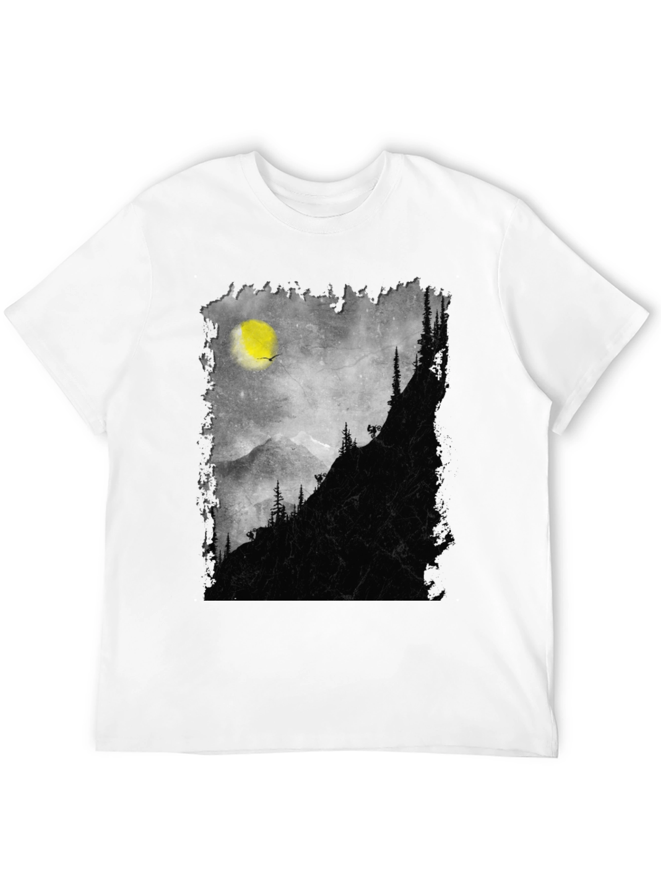 Mountainscape Graphic Tee - Black Cotton Blend