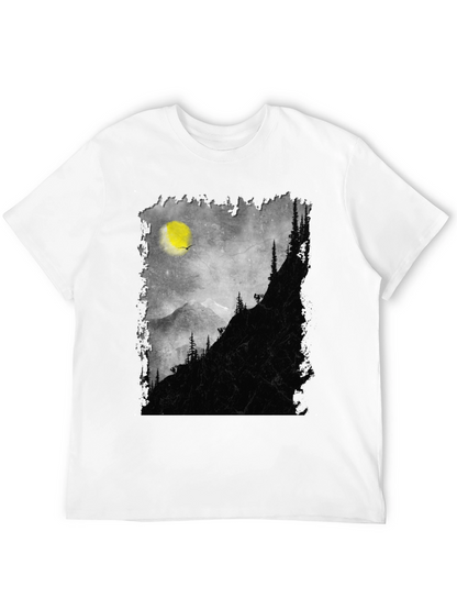 Mountainscape Graphic Tee - Black Cotton Blend