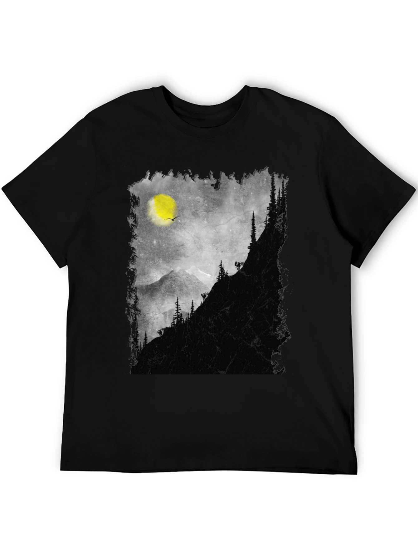 Mountainscape Graphic Tee - Black Cotton Blend