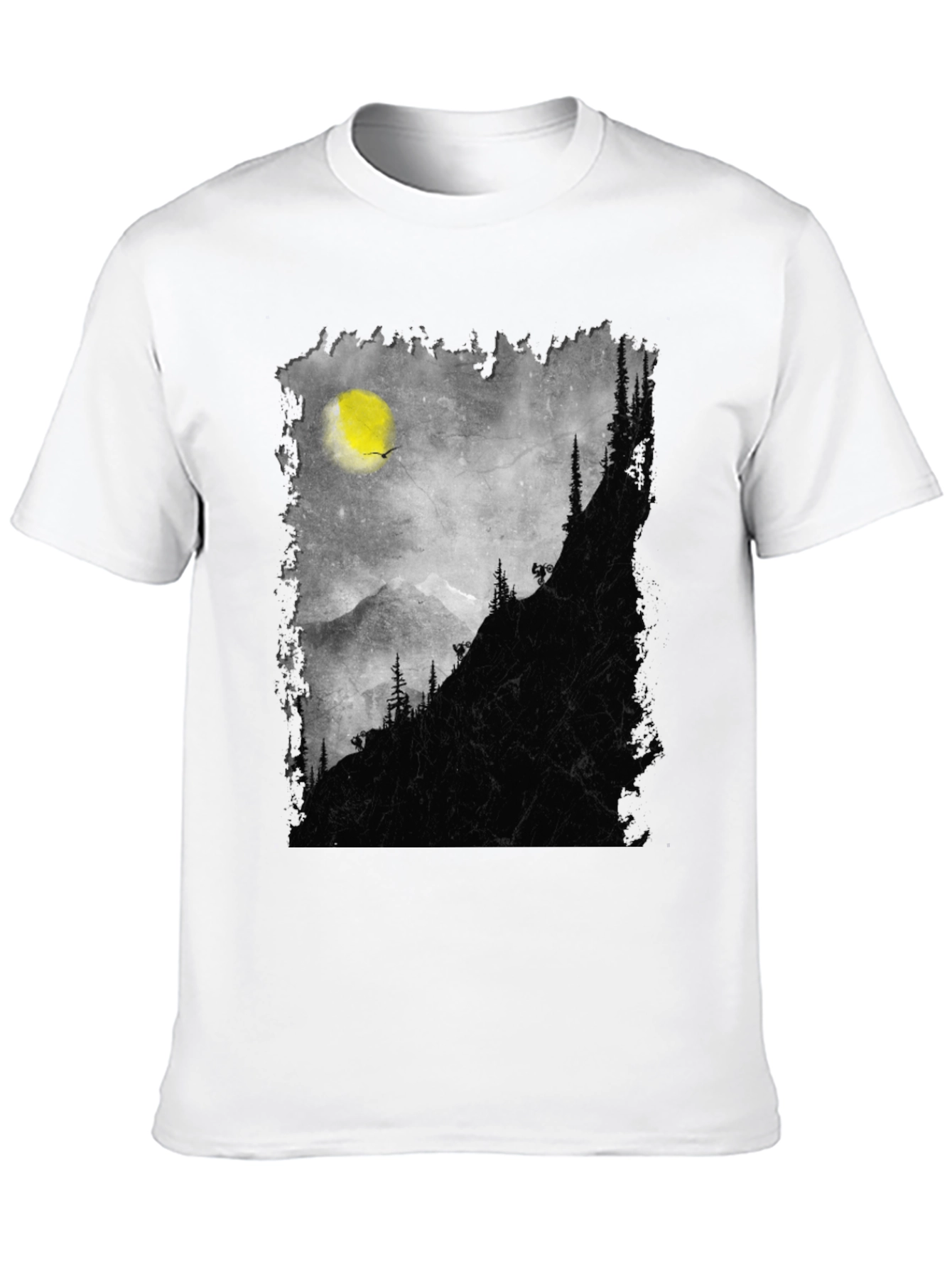 Mountainscape Graphic Tee - Black Cotton Blend